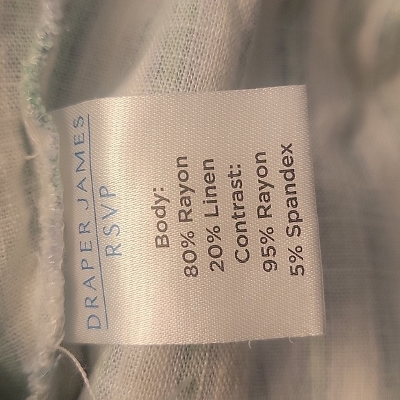 Draper James Green, Blue, White Striped Linen Button Down Front Bodysuit Size L - Picture 7 of 9
